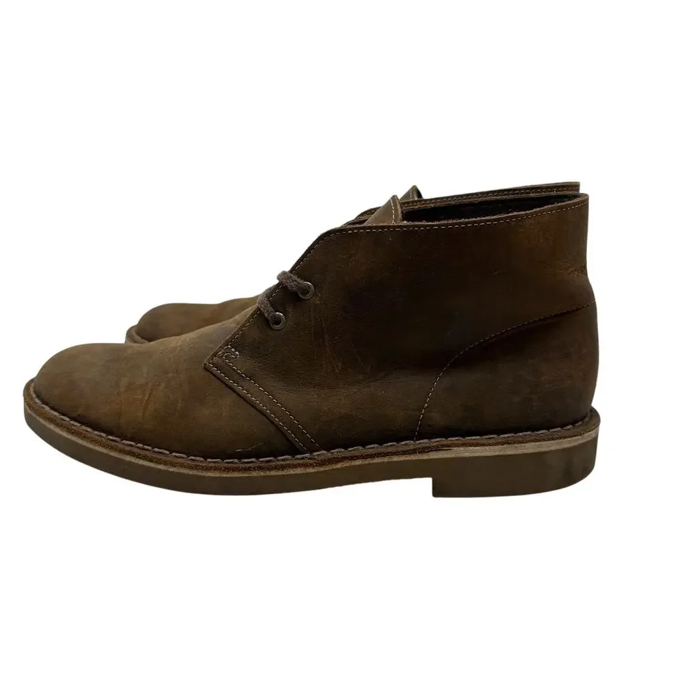 Clarks Men's Bushacre 2 Chukka Boots Brown Leather Size US 9‎